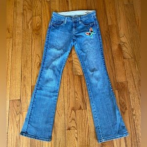 Y2K embroidered bootcut jeans